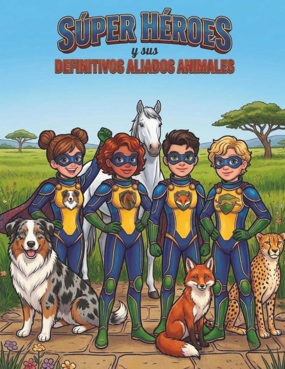 Superhéroes y sus compañeros animales más poderosos: Libro para colorear de aventuras épicas con superhéroes poderosos y más de 30 asombrosos compañeros animales
