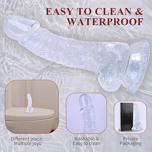 Miniatura 7 de Consolador suave realista de 7.5 pulgadas para estimulación del punto G y juegos sexuales anales, consoladores clásicos de 1.8 pulgadas de diámetro