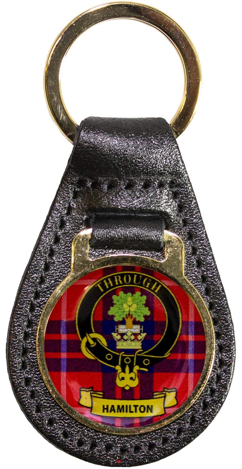 I LUV LTD Leather Key Fob Scottish Clan Crest Hamilton Scottish Made