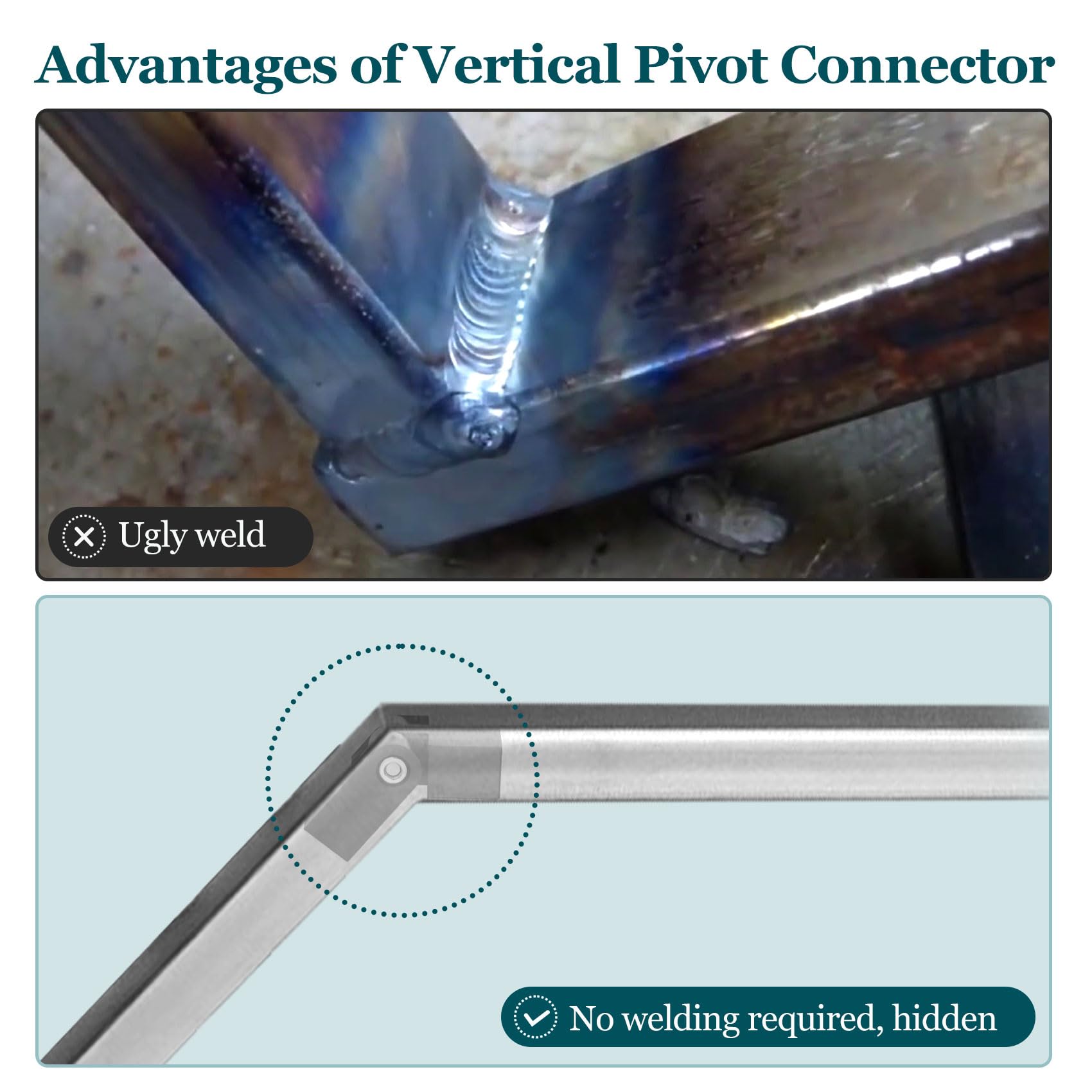 Snapklik.com : Flat Handrail Accessories Connector Hand Rail, 2Pack 180 ...