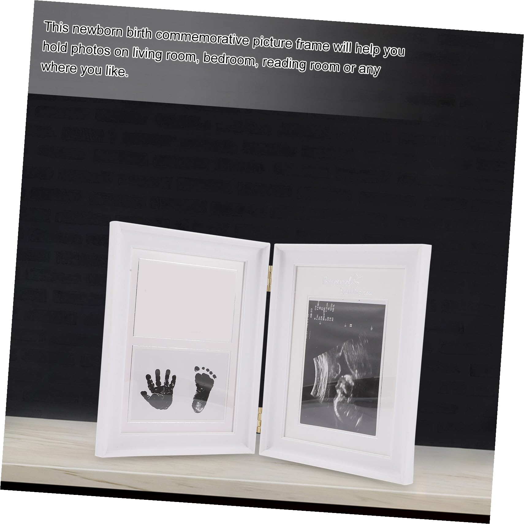 KOMBIUDA Cornice Portafoto Neonata in Pvc Rosa Impronta Mani e Piedi, Design Unico e Creativo, per Camera del Ragazzo Ragazza o Soggiorno, Idea Regalo Nascita Personalizzata