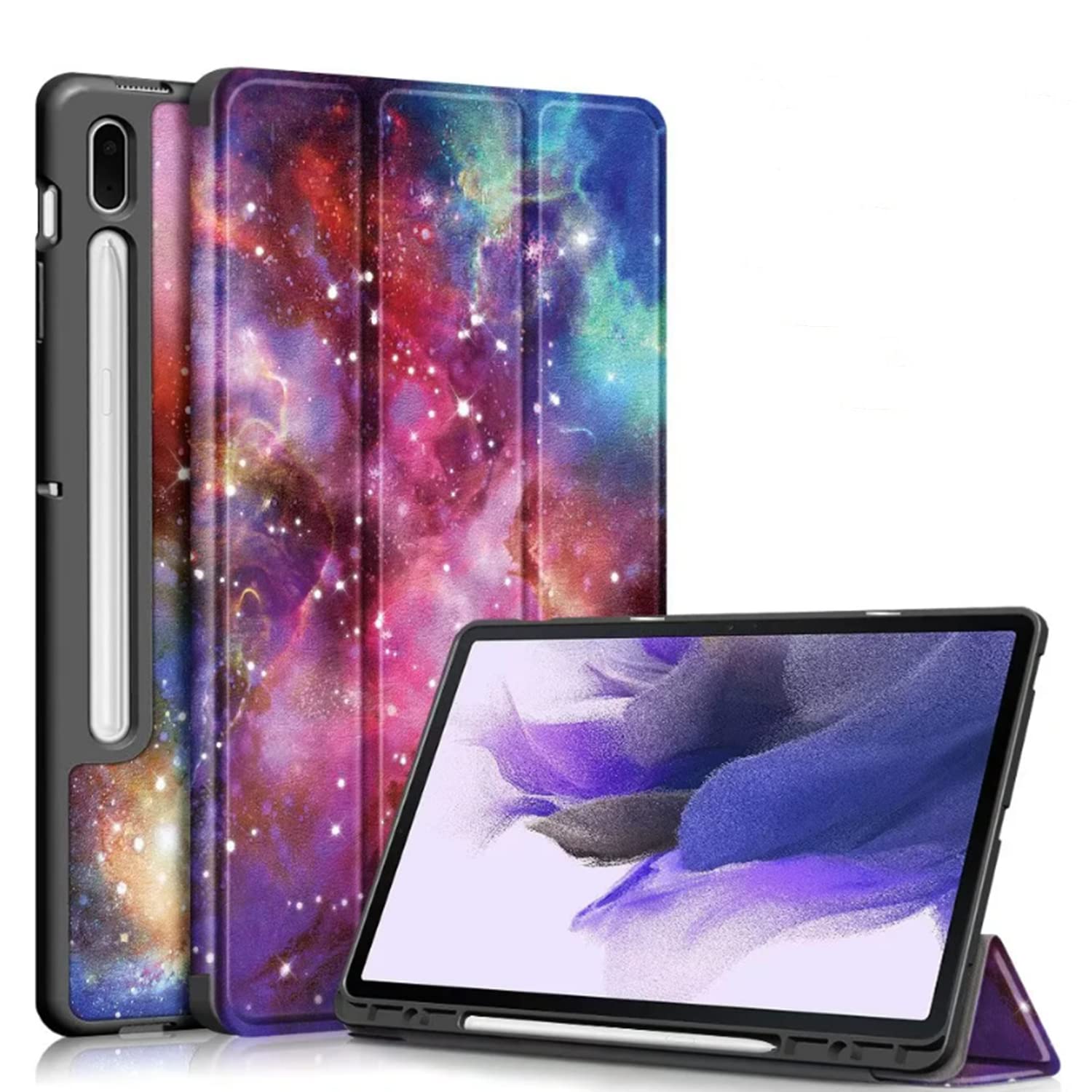 SKEIDO Pu Leather Case For Samsung Galaxy Tab S7 FE T730/T733/T736/T738/ S7 Plus T970/T975 / S8 Plus SM-X800 SM-X806-12.4 inch