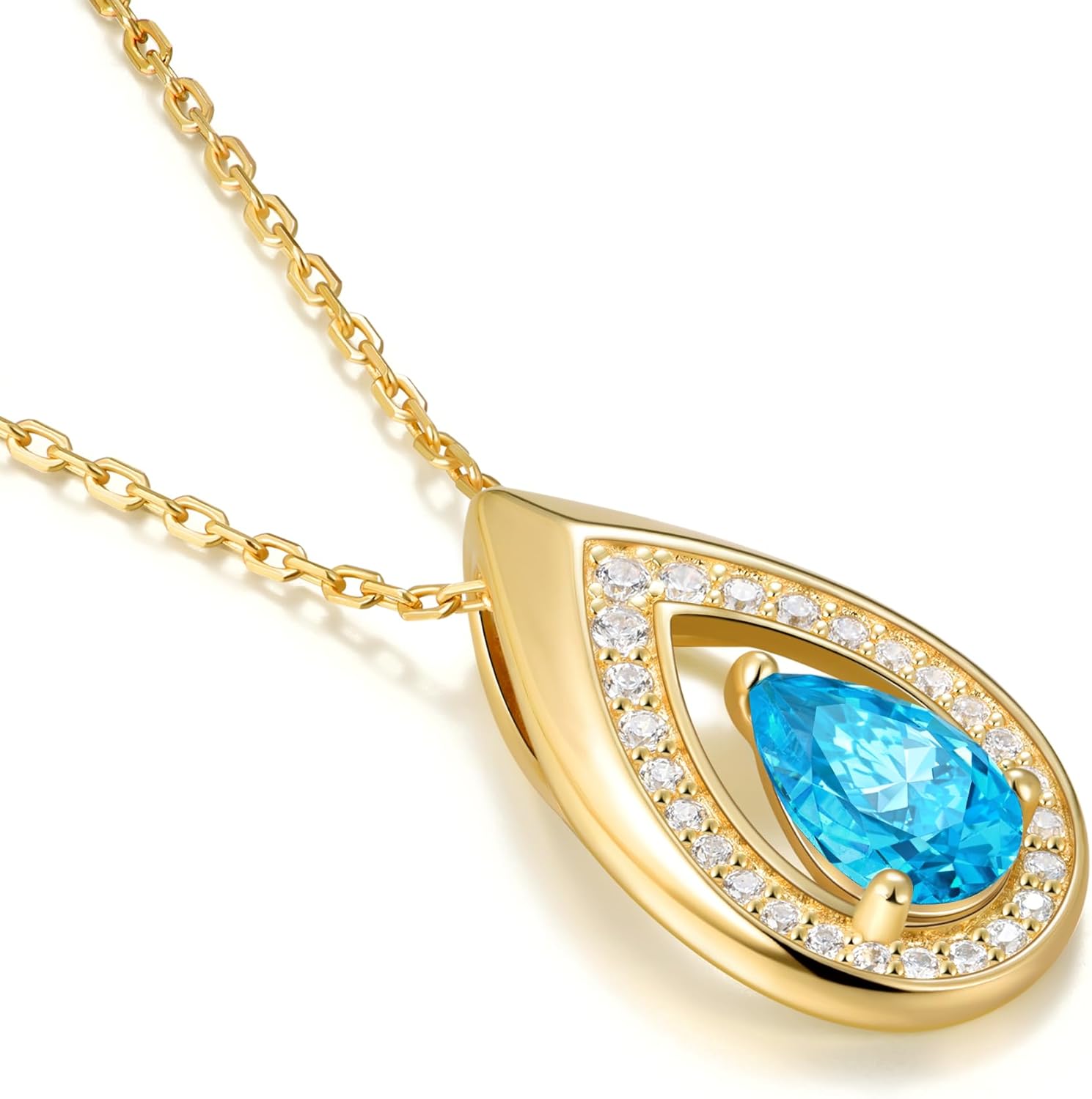 Birthday Jewelry Valentine's Day Gifts for Wife/Girlfriend - 14K Gold/White Gold Lab-Grown Moissanite/Emerald/Birthstone Pendant Necklaces for Women, Classic Style Non Tarnish 16"+2" Adjustable