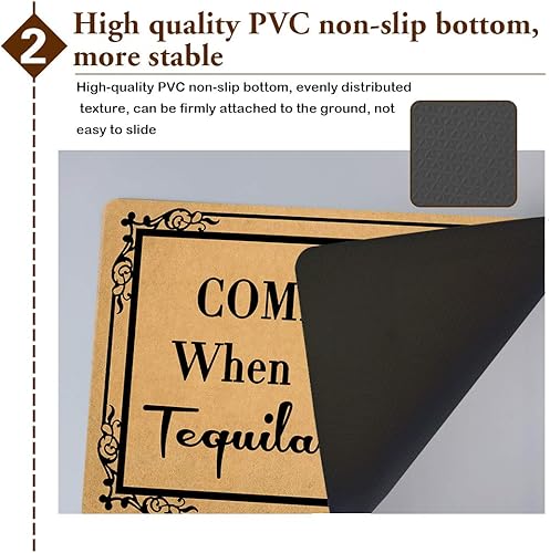 Miniatura 7 de Divertidos tapetes de goma antideslizantes para puerta de entrada, tapete de cocina (23.6 x 15.7 pulgadas)