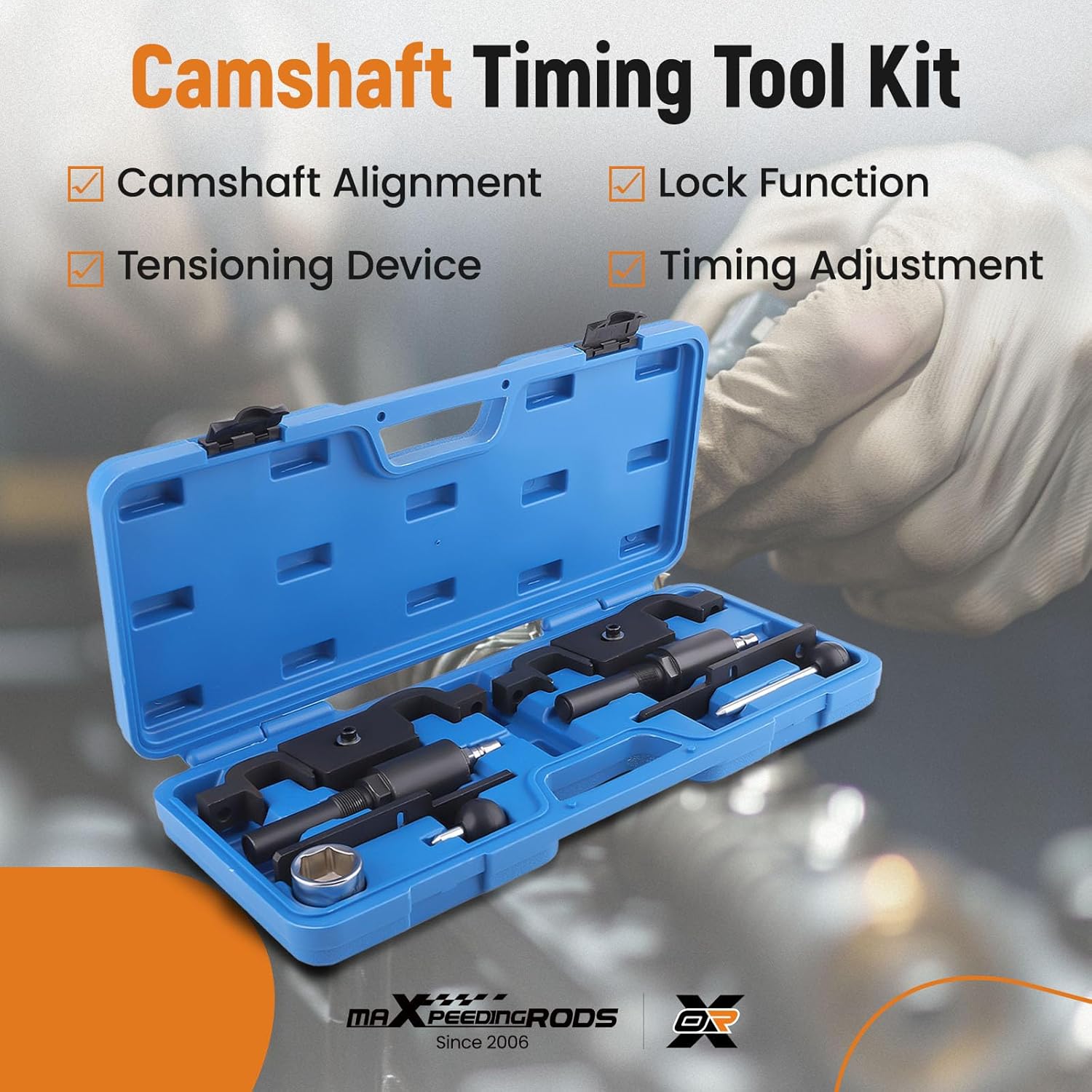 maXpeedingrods Engine Camshaft Alignment Tensioning Locking Timing Tool Kit for Porsche Cayenne Panamera V8 4.5L 4.8L / V6 3.6L, for Audi Q7 9678, 9595