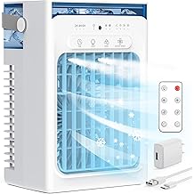Portable Air Conditioners, Air Cooler Evaporative Personal Mini AC with Remoter, 4 Wind Speed, 2-4-6H Timer, 2 Modes, Colorful Night Light, Portable AC for Room, Car, Bedroom, Office, Outdoor