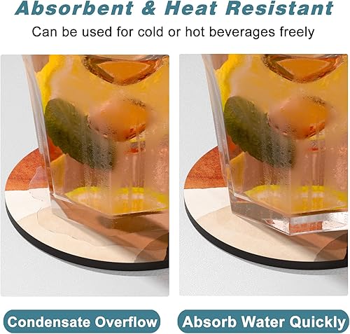 Miniatura 4 de Nipichsha Posavasos para bebidas, juego de 6 posavasos de goma absorbente con respaldo antideslizante, bonitos posavasos para tazas, cocina,