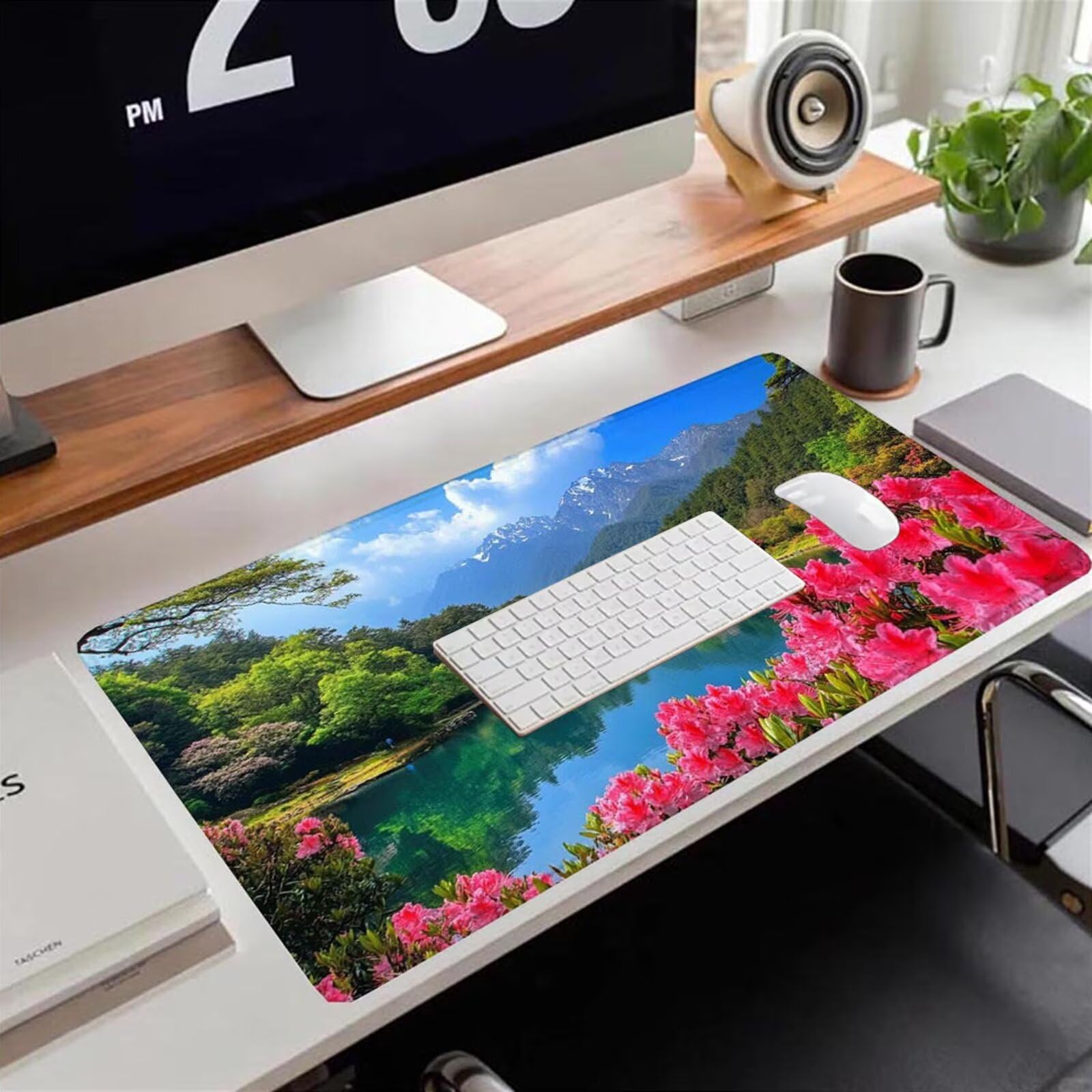 Gamingowa podkładka pod mysz 1200 x 600 x 3 mm, XXL, wodoszczelna, odporna na ścieranie, z przyszytymi krawędziami, niebieska, podkładka na biurko, poprawia prędkość i precyzję, do komputera, laptopa