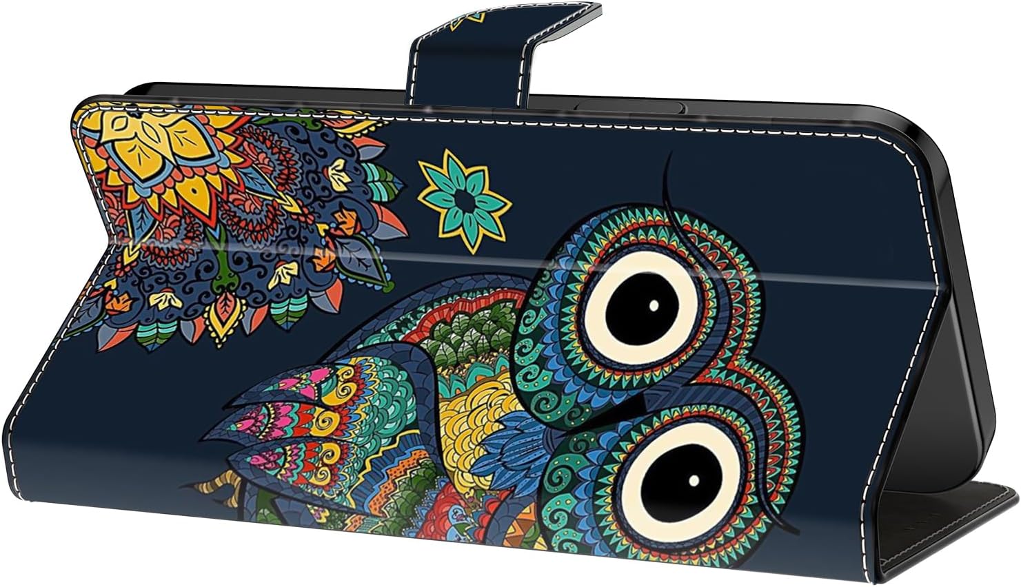 ALILANG for iPhone 11 Pro 5.8 Inch Wallet Case with Credit Card Holder, Flip Book PU Leather Protective Magnetic Cover for iPhone 11 Pro Phone Case (Mandala Owl)