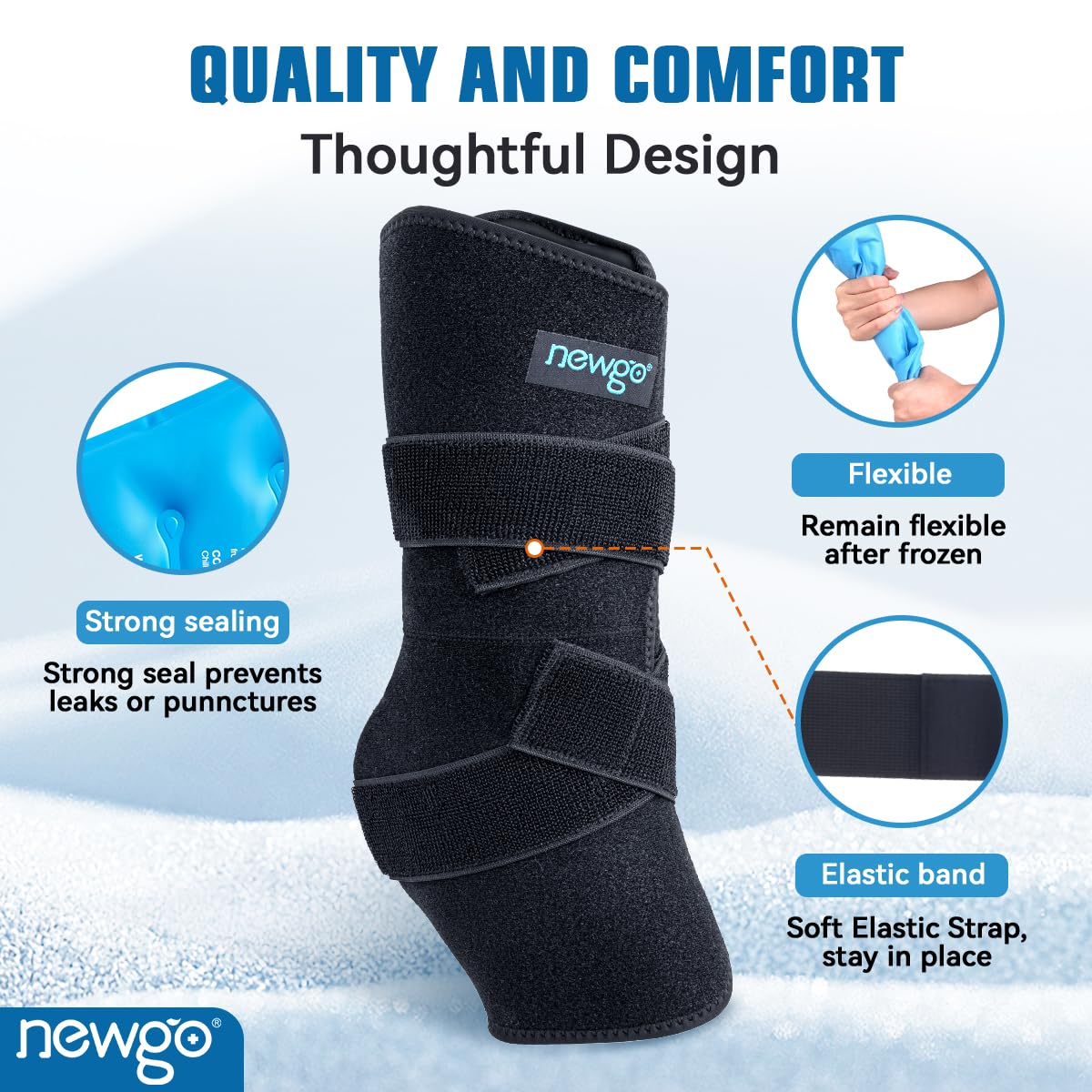 NEWGO Ghette refrigeranti per Cavallo, riutilizzabili, per lesioni, Raffreddamento, Cavallo, Ginocchia, 2 Benda con 4 lavagne di Raffreddamento per Stivali e Zoccoli (2 Pezzo)