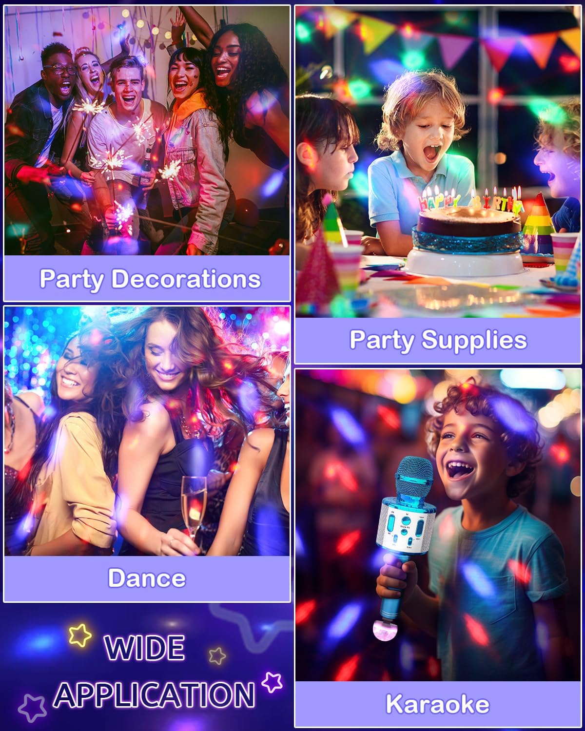 Luditek USB Mini Disco Ball Light, Sound Activated Party Light for Karaoke Car, Stocking Stuffers for Kids Teens Boys Girls, Party Decorations for Birthday Halloween Christmas (3 Packs)