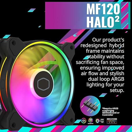 Miniatura 3 de Cooler Master Hyper 212 Halo Black enfriador de aire para CPU, ventilador PWM Halo de 120 mm, ARGB de doble bucle, cubierta superior de aluminio, 4