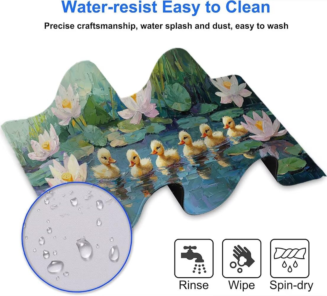 Tapis de Souris XXL 1500x800mm Desk Mat, Large Tapis de Bureau Multifonctionnel et Etendu, Protection Bureau avec Base Anti-Dérapage, pour Tous Types de Souris Maison Gaming - Le Canard Lotus C0P-952
