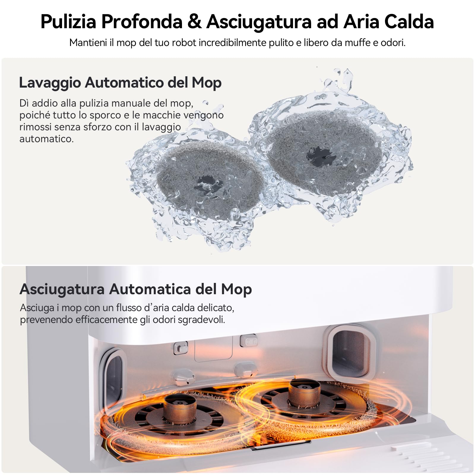 JONR T5 Pro Robot Aspirapolvere Lavapavimenti con Mop Estendibile, Potenza di Aspirazione 8000Pa, Lavaggio e Asciugatura Automatica del Mop, Navigazione AI con LiDAR