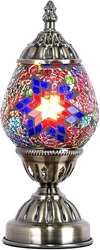Miniatura 2 de Anton Lámpara de mesa turca hecha a mano con mosaico de vidrio en forma de huevo, farol marroquí decorativo para escritorio, luz nocturna para