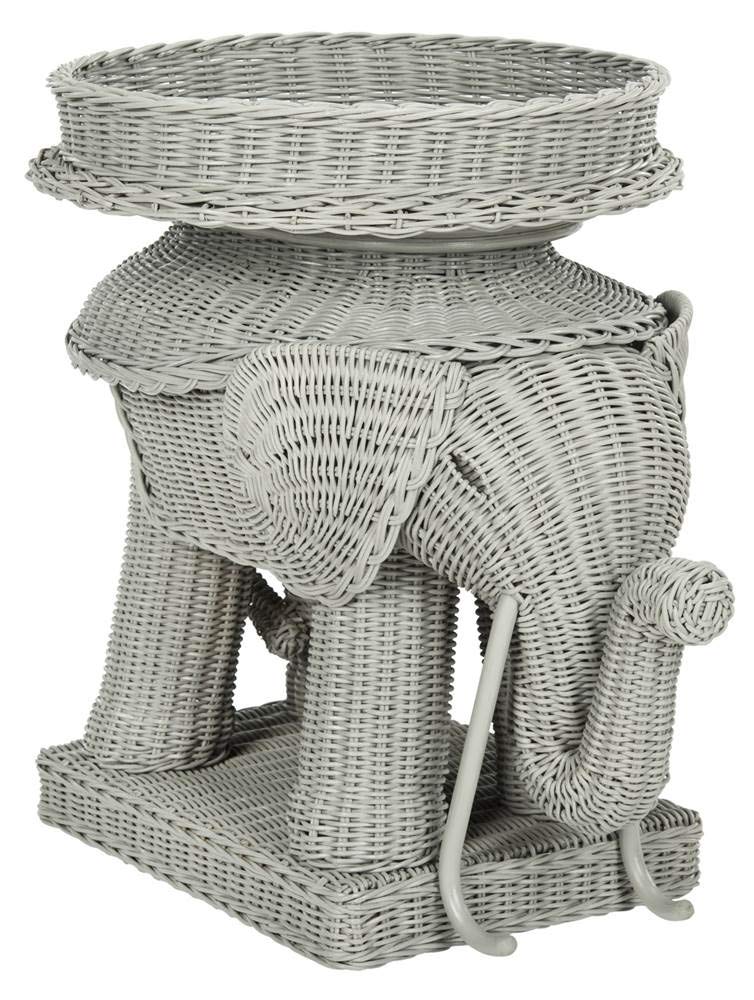 SAFAVIEH Home Collection – Balford Grey Rattan Storage Accent Table with Tray, Fully Assembled, Modern Side Table for Living Room (SEA7038B)