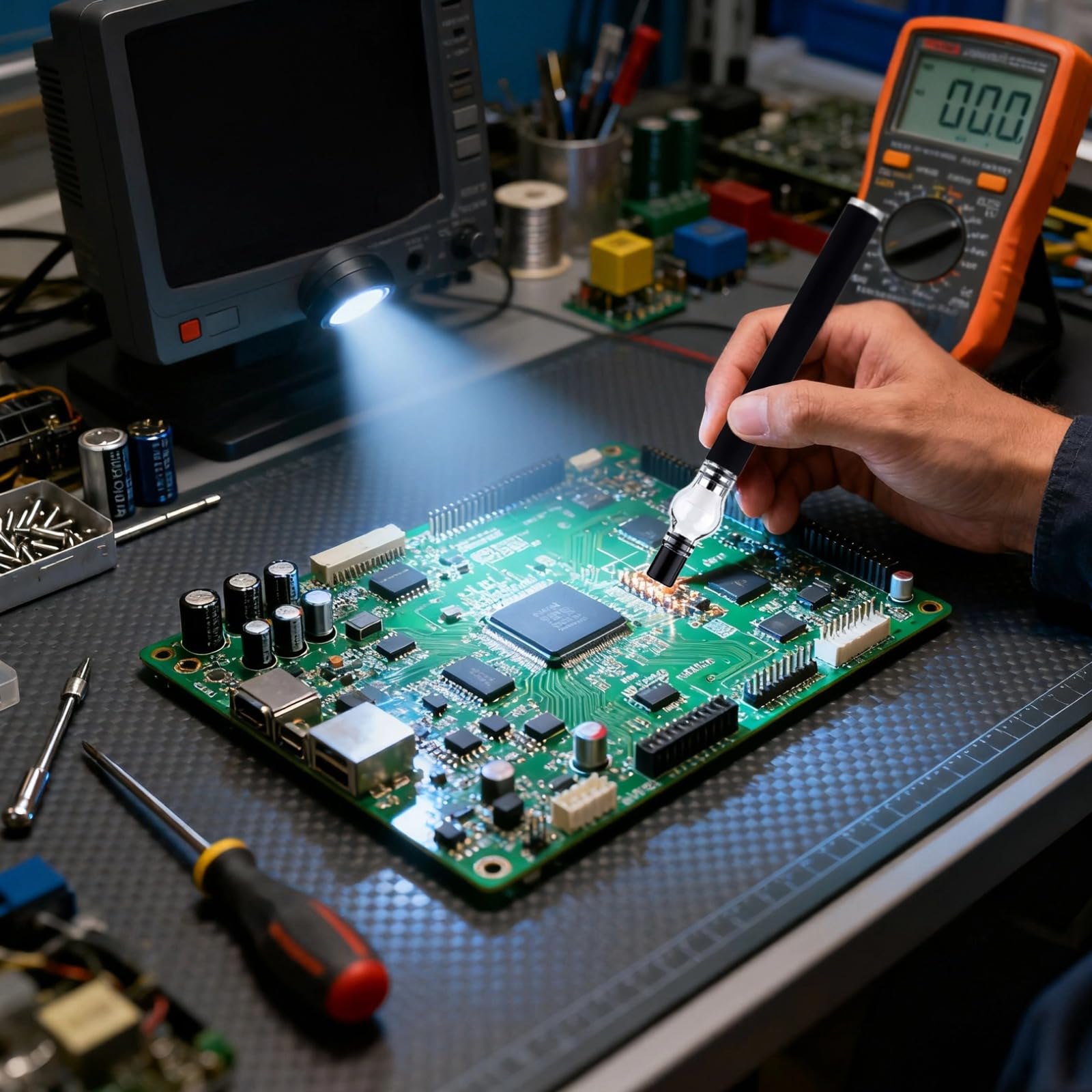 Rosin Pen RL-069A Kurzschlussdetektor, Kolophonium-Vernebler mit Typ-C-Ladeanschluss, Präzisionswerkzeug für Elektronikreparaturen und Leiterplattenprüfung, 5,1 x 0,71 in / 130 x 18 mm, schwarz