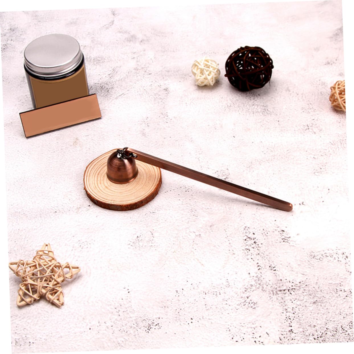 Unomor Retro Long Handle Candle Extinguisher European Style Snuffer for Safe Wick Dousing Decorative Candle Accessory Present for Home Decor Enthusiasts