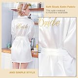 FUIPVGI Bride Robes Women Girls Bridesmaid Satin Dressing Gown, Women's Kimono Robe Bathrobe Nightdress, Bride Party Pyjamas, Morning Robe V-Neck Pyjamas for Bridal Wedding Party (White, One Size) - 2