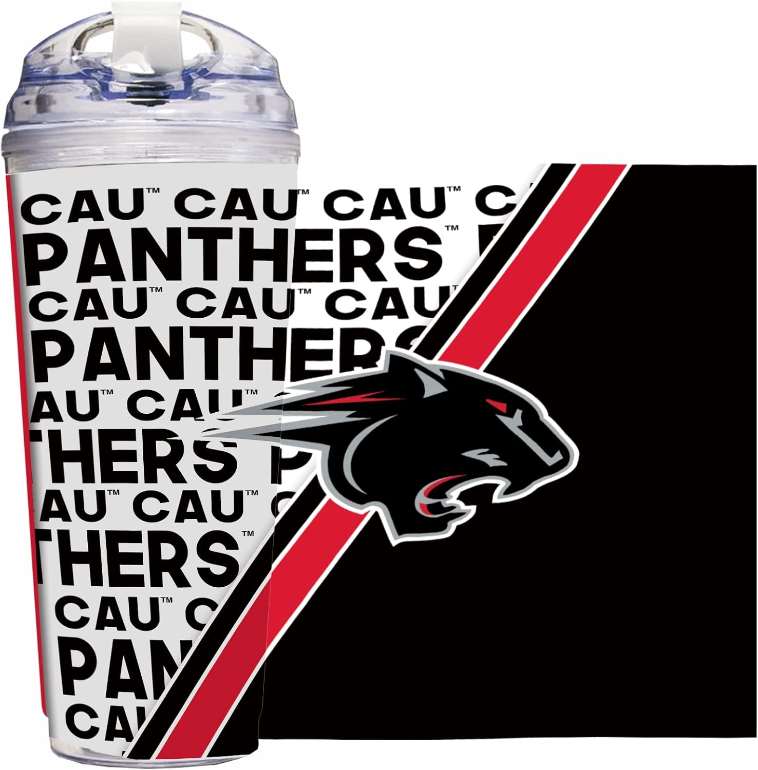 Rico Industries NCAA Standard 24oz Acrylic Tumbler with Hinged Lid, Officially Licensed Double Wall Tumbler with Straw