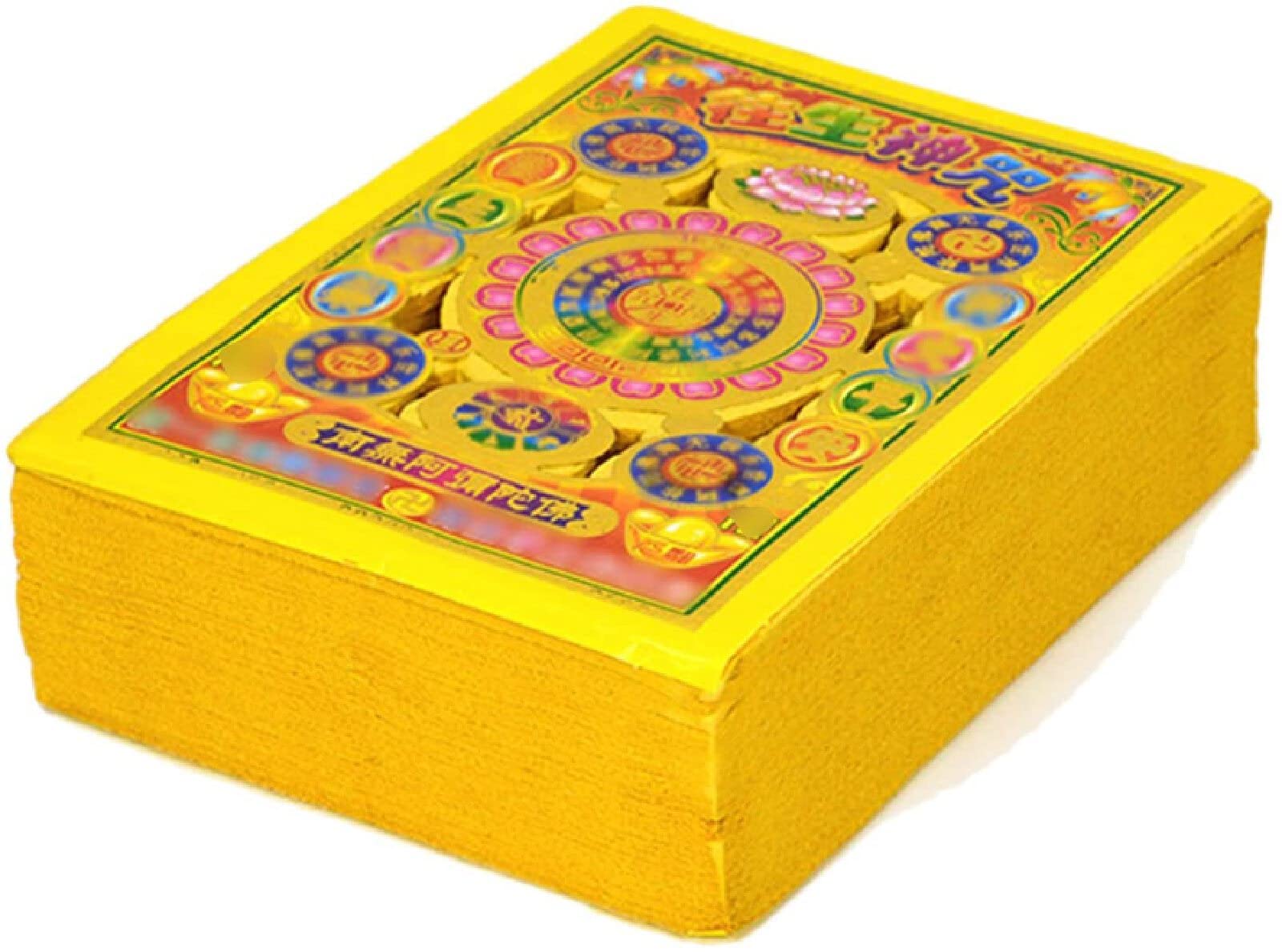 Monnaie des ancêtres papier joss jaune traditionnel pour rituel de Qingming