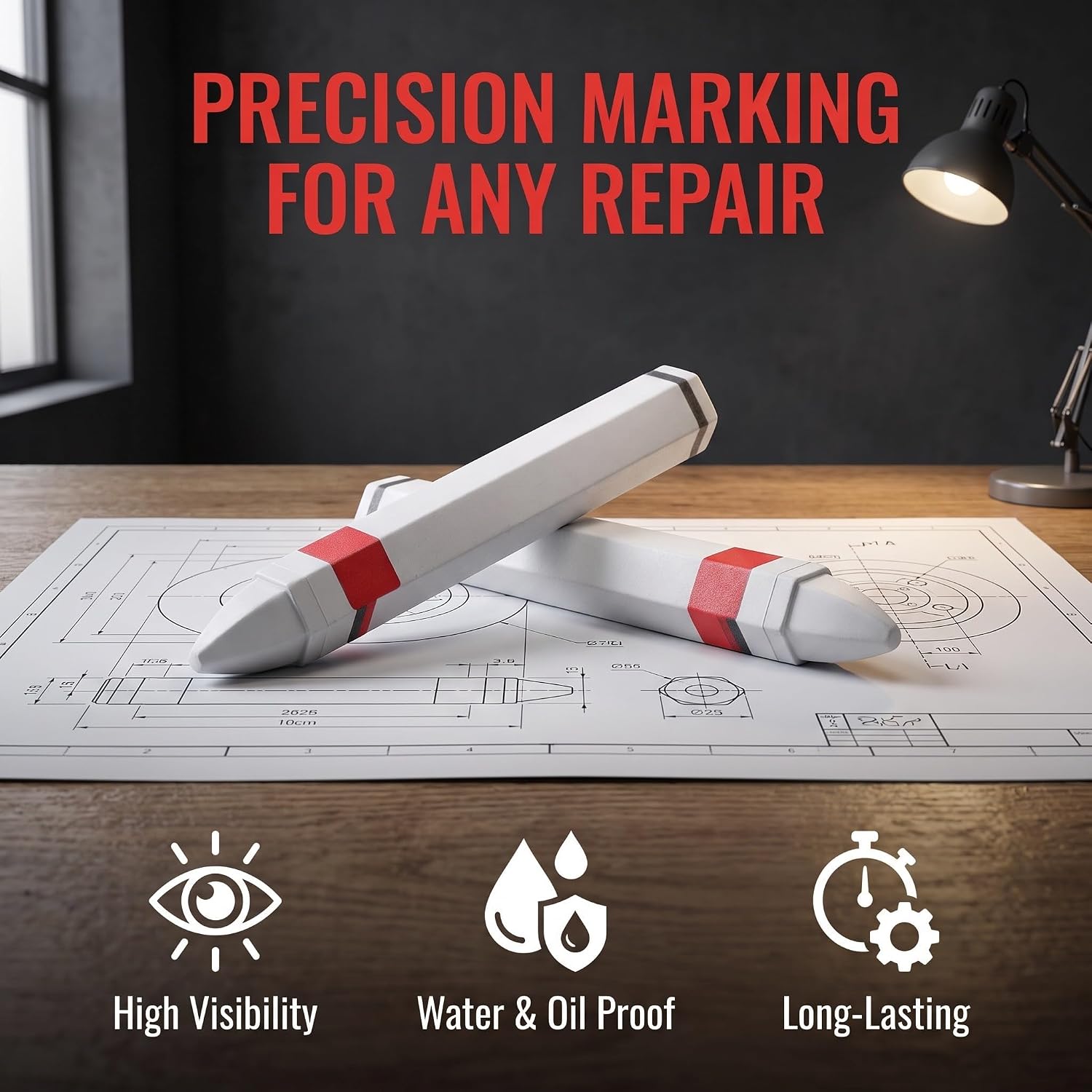 ORFOFE White Tire Marking Crayon Wax Marker for Wheels