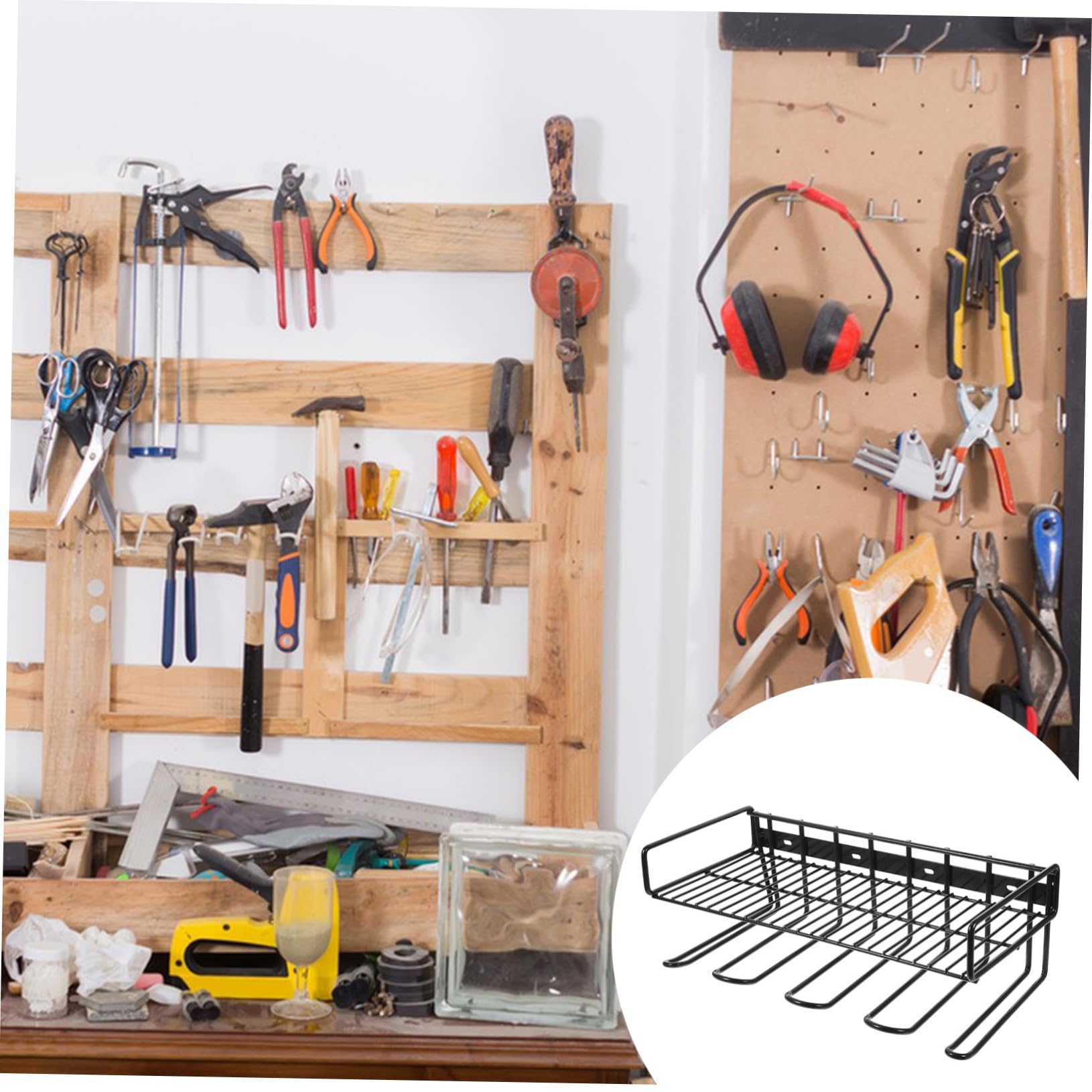 Cabilock Soporte de Almacenamiento para Herramientas de Pared de Metal Organizador de Taller con Espacio Diseño Espacio y Alta Capacidad de Carga para Herramientas Eléctricas