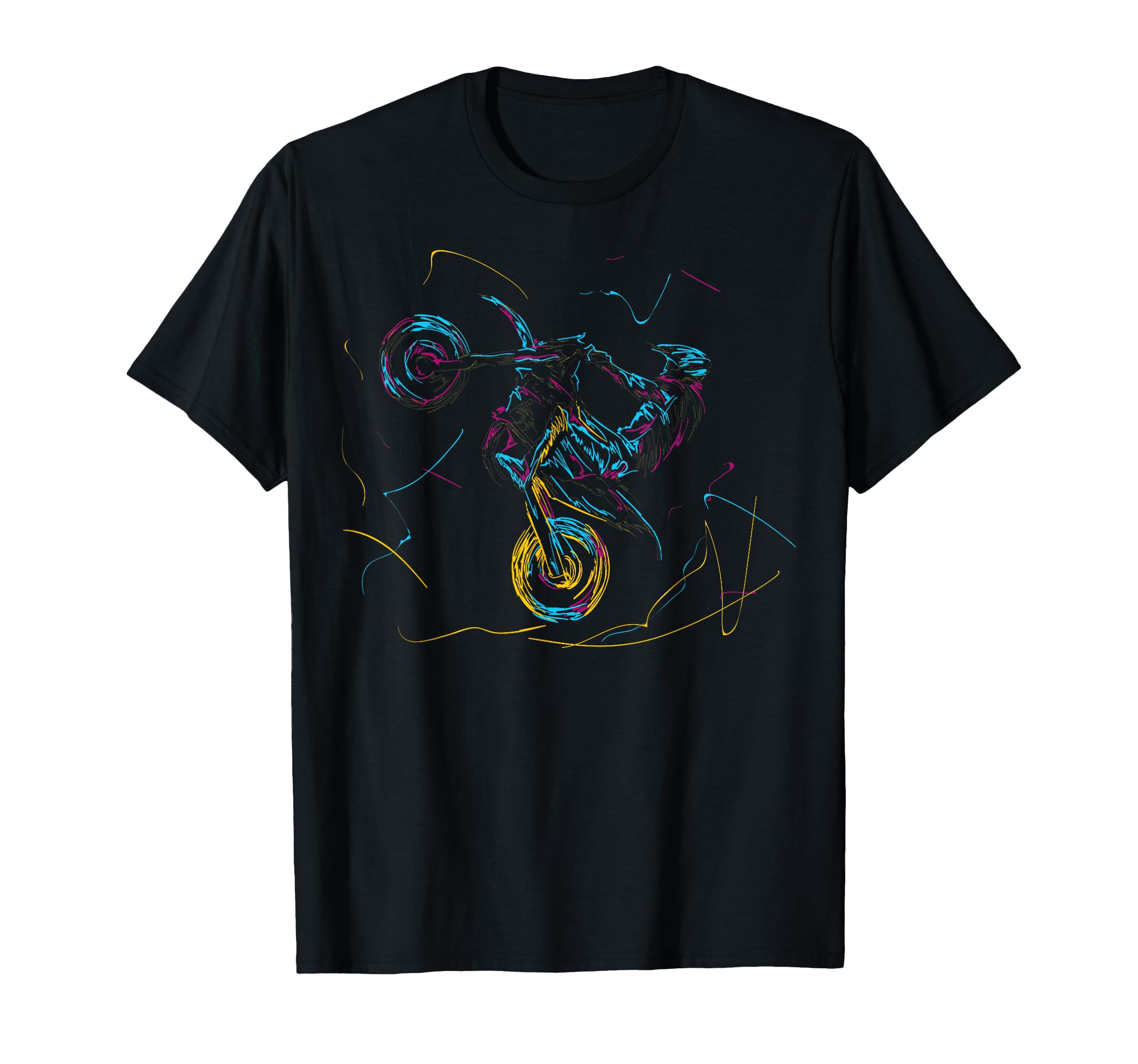 Wheelie Motocross Supermoto Supermotard Enduro Abstract T-Shirt Small