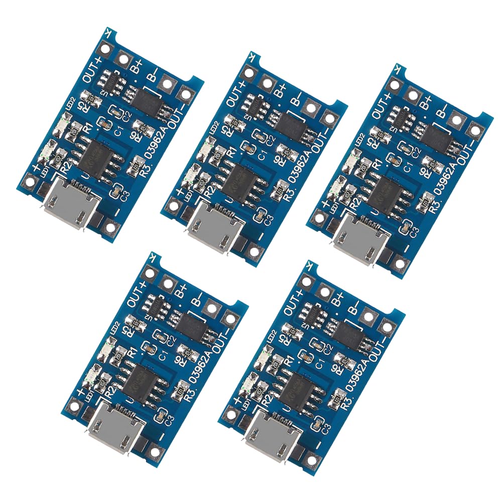 Hexonix TP4056 Micro USB Input 5V 1A 18650 Lithium Battery Charging and Protection Module – Pack of 5-picture-29