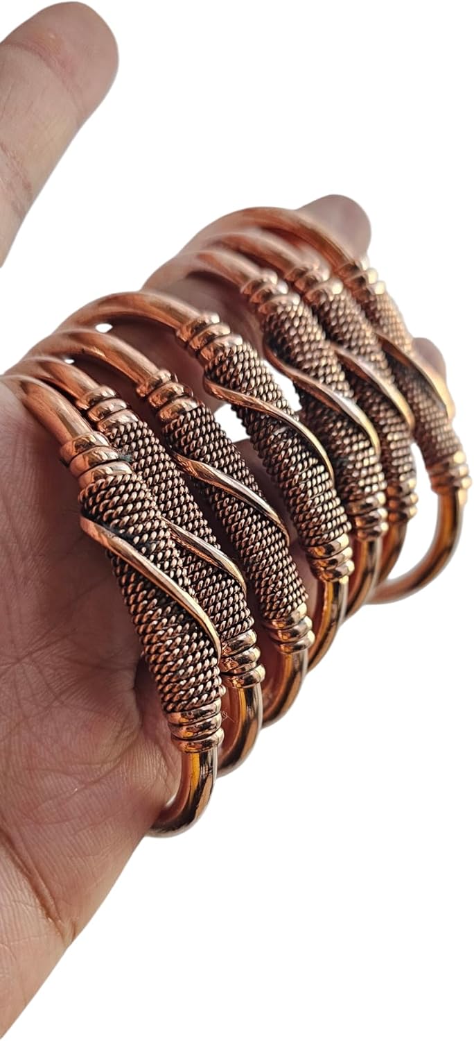 Beaditwearitloveit African Copper & Brass Cuff Bracelets, Twisted Brass Bangles For Women, Copper Stacking Bracelets, Boho Tribal Cultural Jewelry