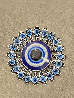 Generic Metal Round Fridge Magnet Home & Decor Evil Eye Home Decor, Turkish Evil Eye Good Luck & Protection Unique Items by The Great Indian Store, Blue
