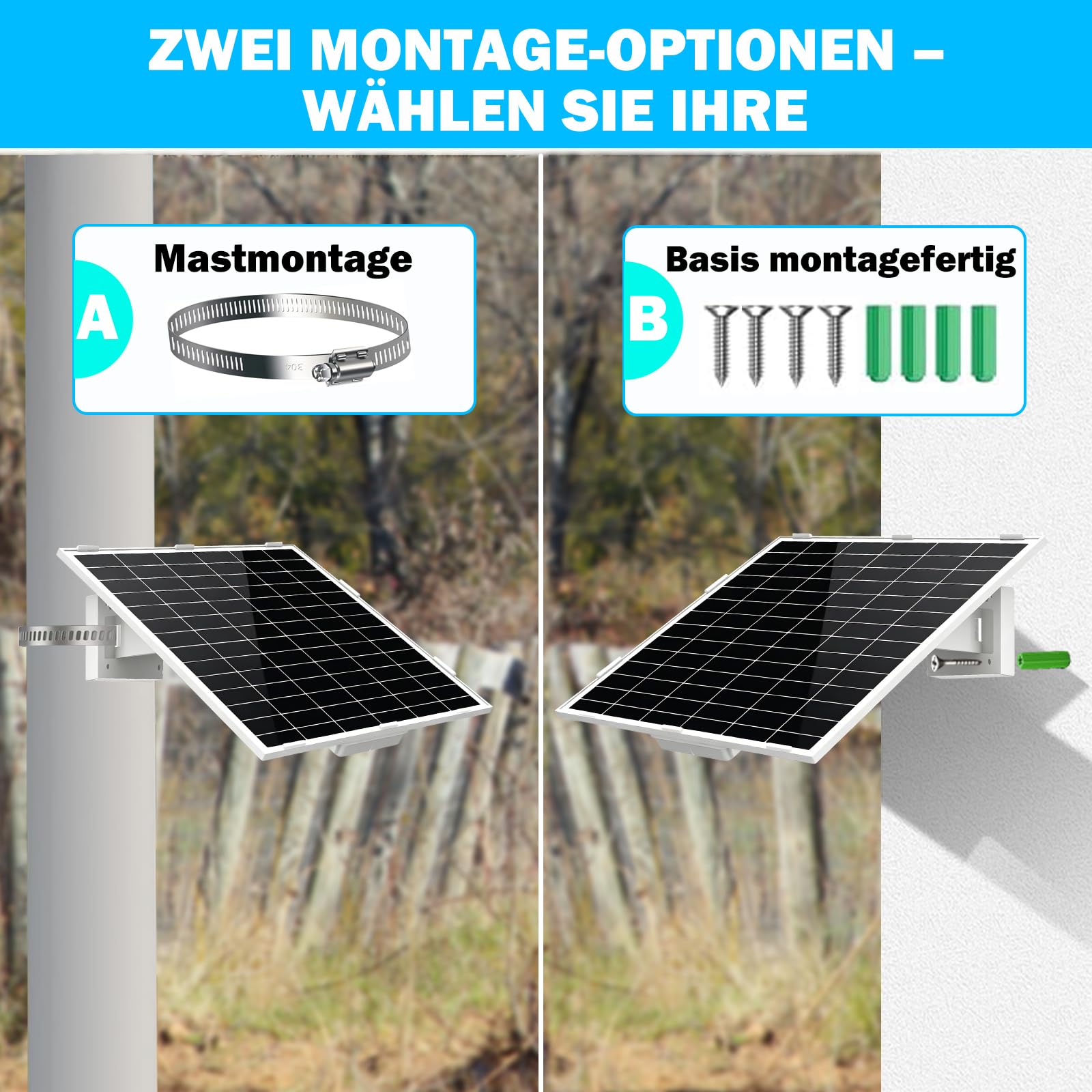 20W/12V Solarpanel mit eingebautem 31200mAh Akku, mit 3m DC5,5x2,1mm Stecker für 3G/4G Überwachungs kameras und Vogel-Fütterungskameras,Vogeltränke Stehend,IP66