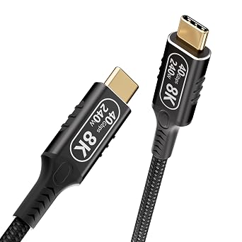 usb c to usb c cable 3.3ft/1M,Compatible With Thunderbolt 4 and Thunderbolt 3,usb4 cable 40gbps data,240W fast charging,Single 8K/Dual 4K Video,usbc male to male for Monitor apply to Hub,Smartphone.