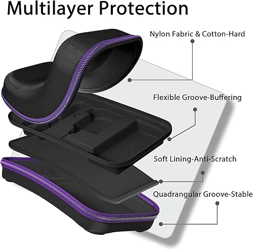 Miniatura 4 de Carrying Case, Fit Joy-Con and AC Adapter, Portable Hard Shell Pouch Carrying Travel Bag for Accessories Holds 20 Gards, Purple