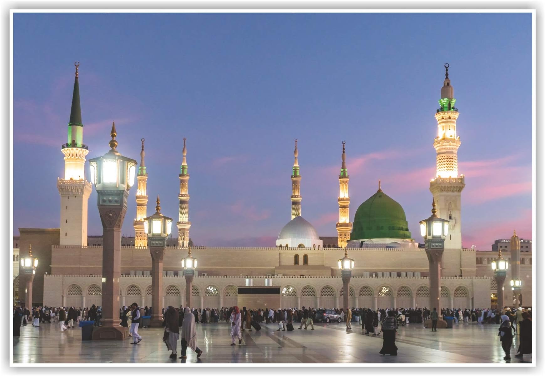 Madina - Masjid E Nabvi Poster (Without Frame) For Islamic Wall Poster Pack of 1 Poster Size 13 Inch* X 19 Inch* Multicolour