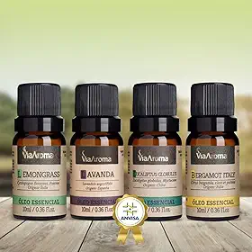 Kit 4 Óleo Essencial Via Aroma 100% Puro Clássico I