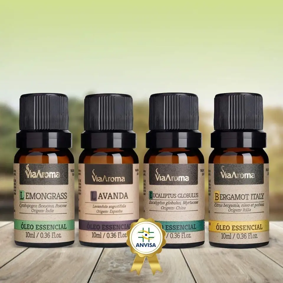 Kit 4 Óleo Essencial Via Aroma 100% Puro Clássico I