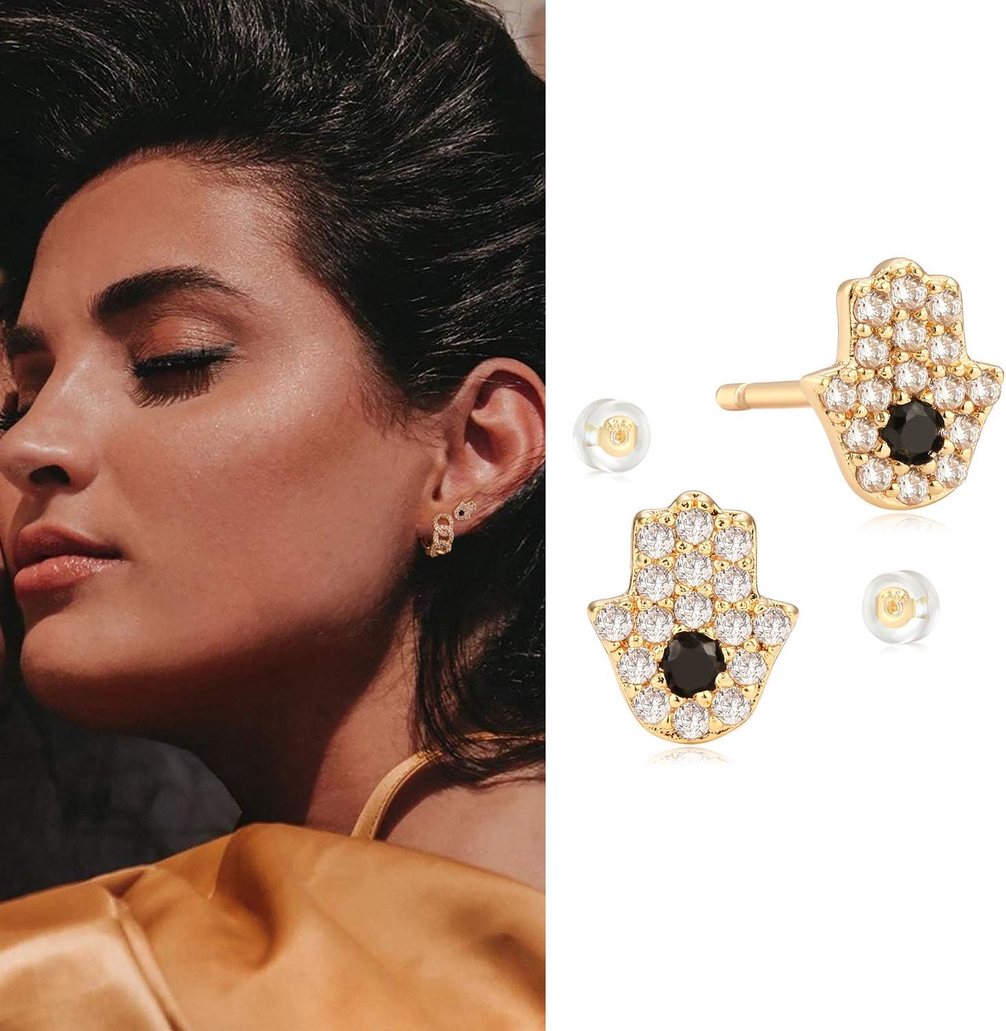 MYEARS Women Earrings Gold Stud 14K Small Simple Hypoallergenic Everyday Jewelry - Image 3