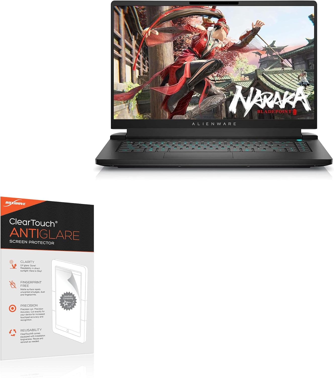 BoxWave Screen Protector Compatible with Alienware m15 R7 Gaming Laptop (15.6 in) - ClearTouch Anti-Glare (2-Pack), Anti-Fingerprint Matte Film Skin