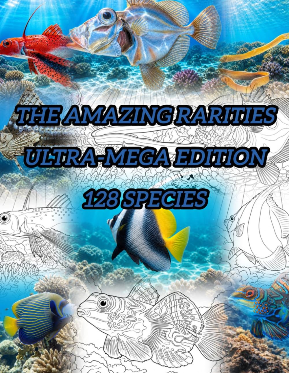 CECOZ Marine Explorer — Ultra-Mega 128 Species Coloring Book: The Amazing Rarities Edition: 128 Scientifically Accurate Marine Species with Coloring Pages & Data Cards