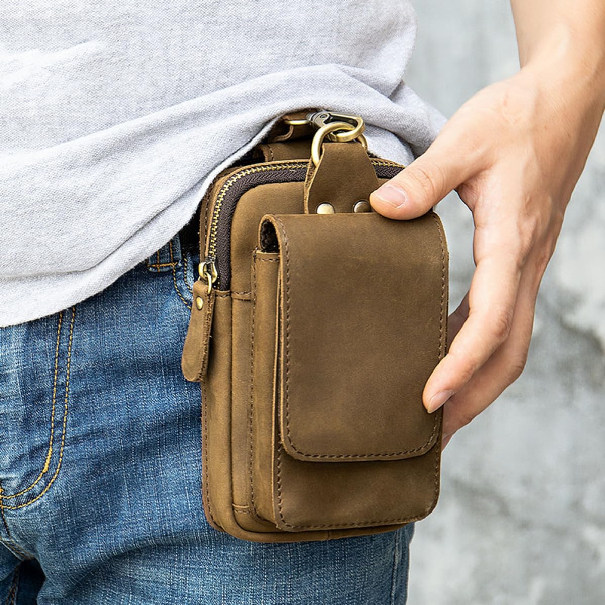 Bolsa para Cinturón de Teléfono Grande de PU para Trabajo