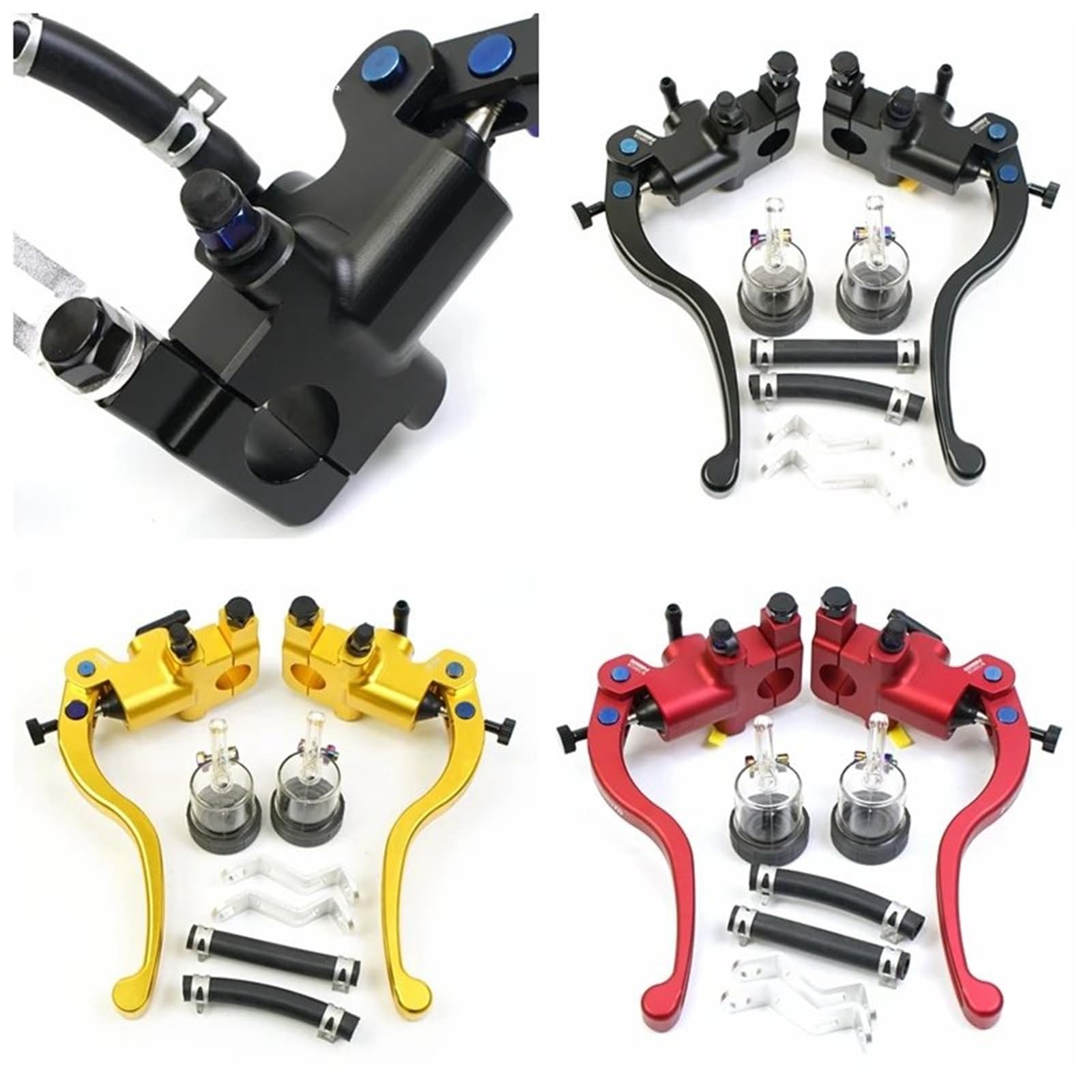 Frizione idraulica universale della pompa freno a leva 22mm con montaggio radiale 17.5RCS Moto Leve Freno(Black Right Brake)