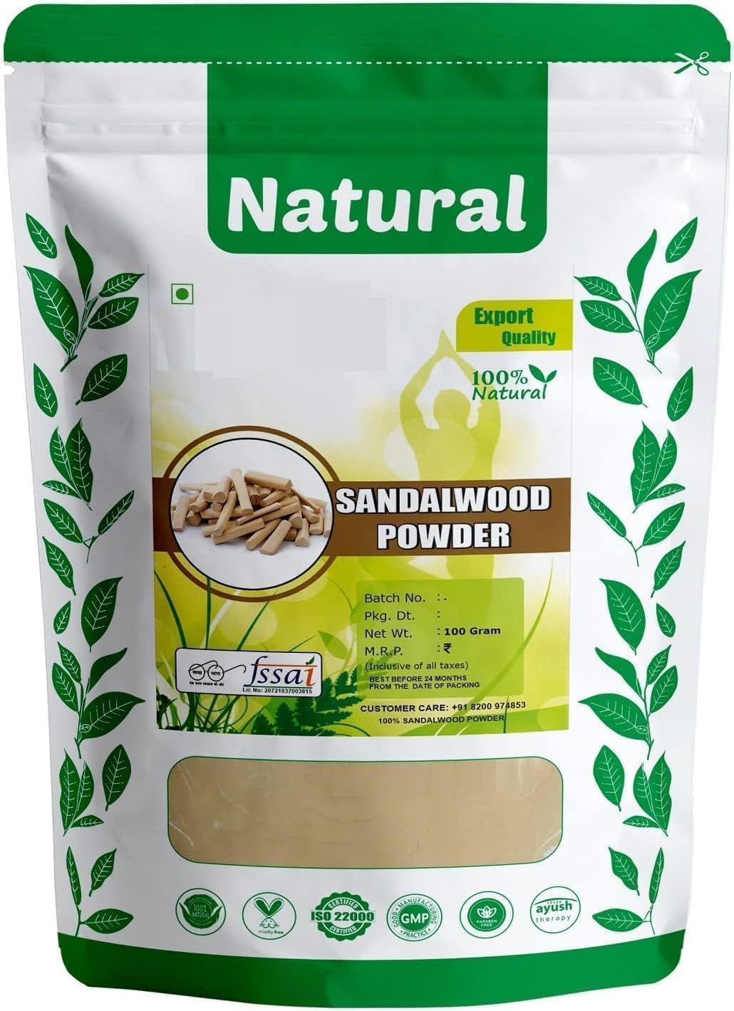 Naturalne drzewo sandałowe w proszku do twarzy, masek na twarz i naturalnych białych produktów do pielęgnacji skóry dla mężczyzn i kobiet, do codziennego użytku - 100 g