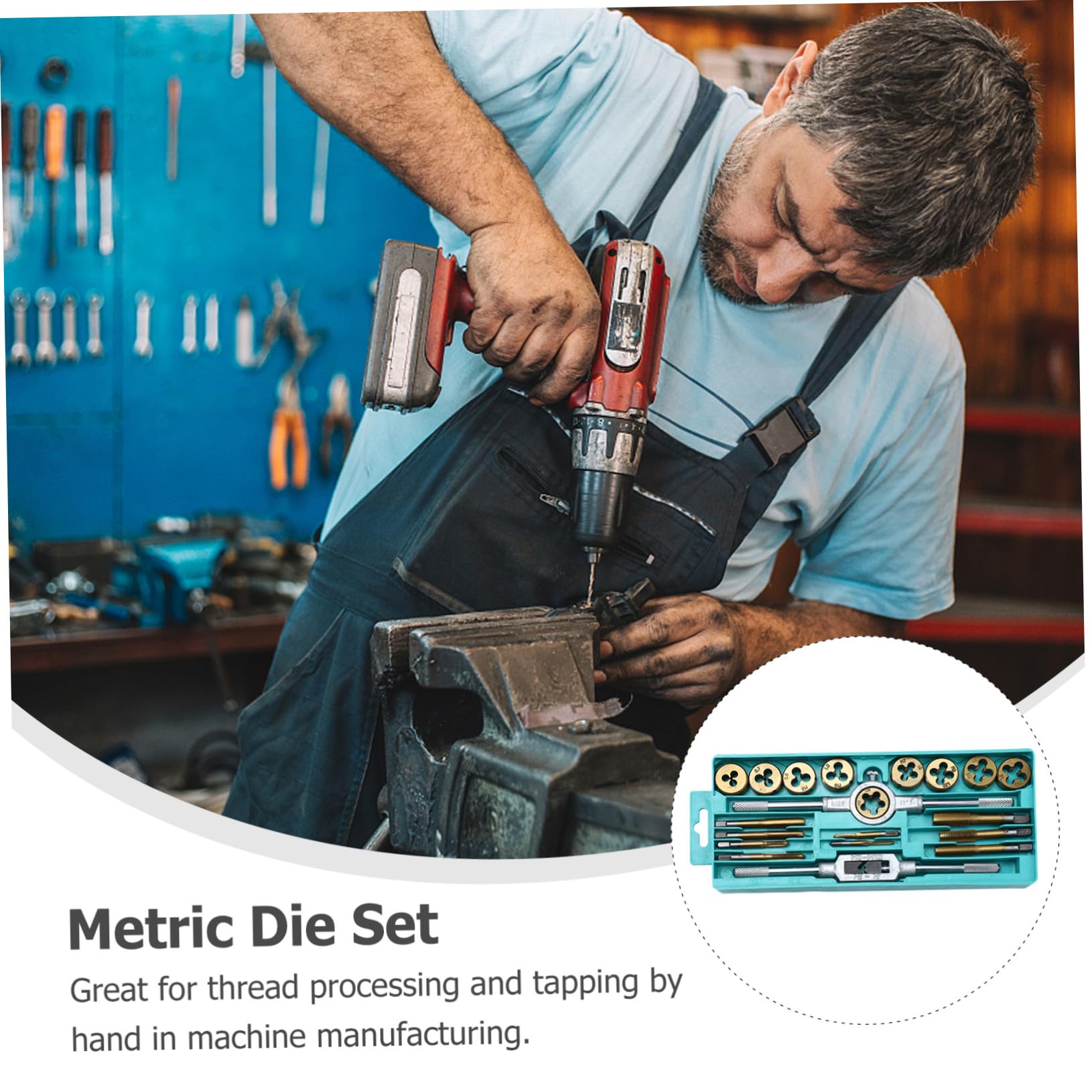iplusmile Machos y Terrajas Herramientas para Roscar Llave para Machos de Roscar para Trabajos de Bricolaje Casa y Taller de Mecánica