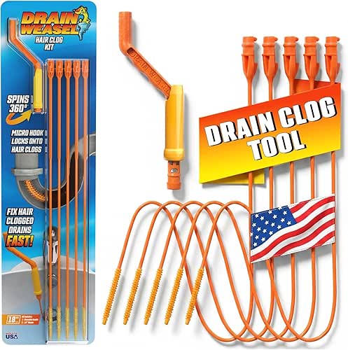 Sink Won't Drain? How To Unblock It In 10 Minutes (No Plumber Needed) 1 Flexisnake Drain Weasel Hair Clog Remover Kit – Plumbing Snake