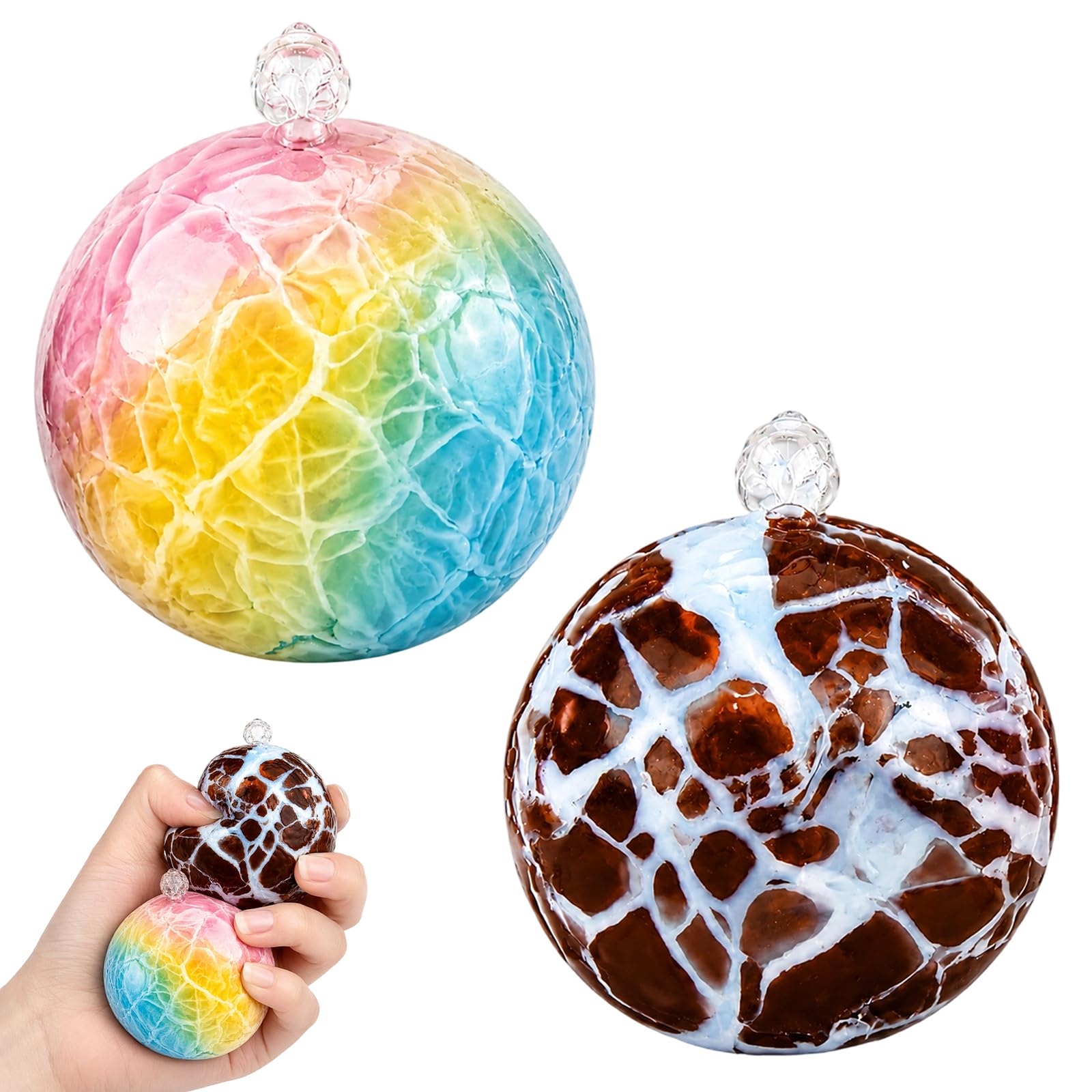 2 Pcs Wax Cracking Squishy, Wax Cracking Ball, Wax Squishy, Desk Decoration Display, Stress Relief During Work Breaks, Focus Improvement During Study Sessions