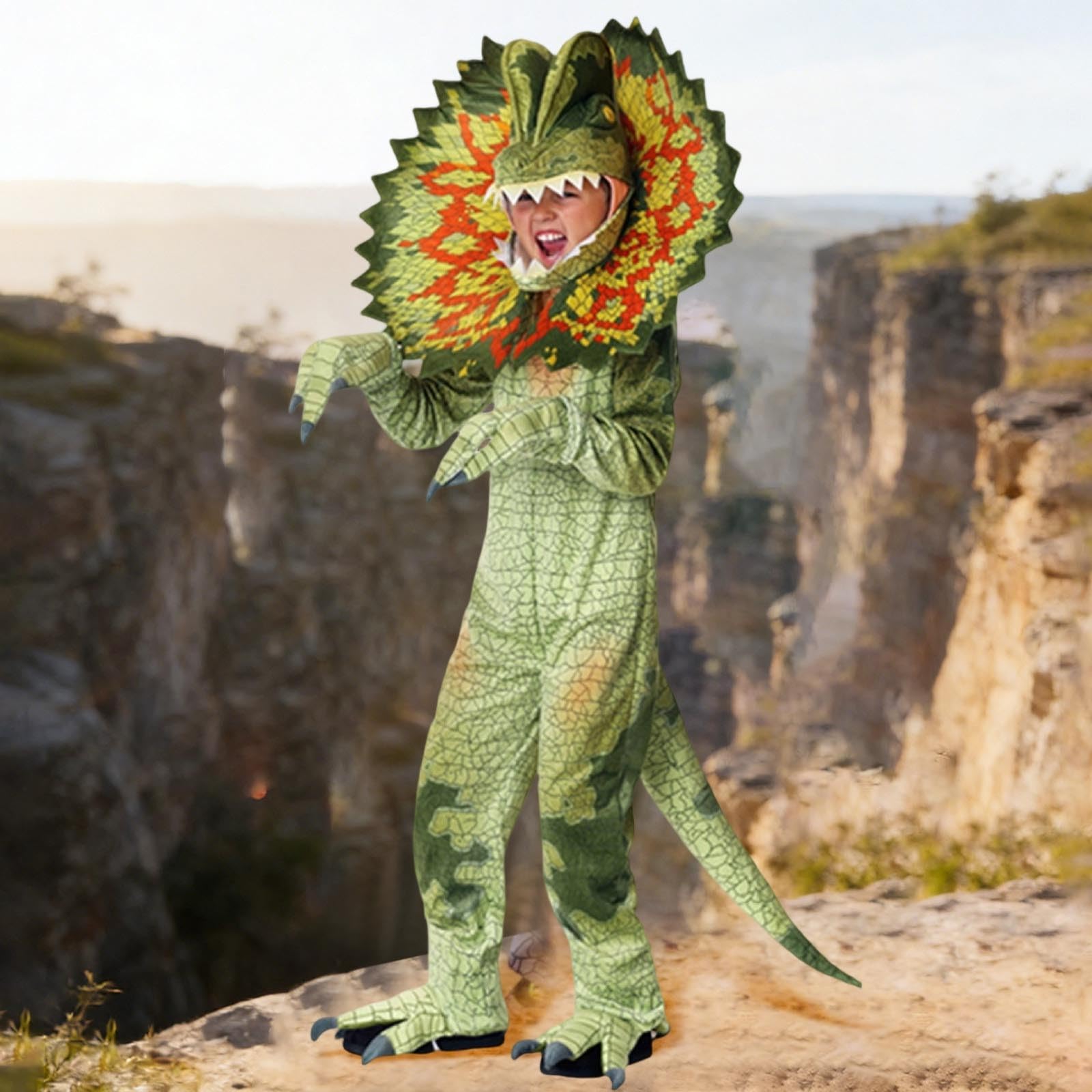 Générique Costume de Dinosaure Style Cour pour Enfants, Tenue de Cosplay médiévale avec Cape et