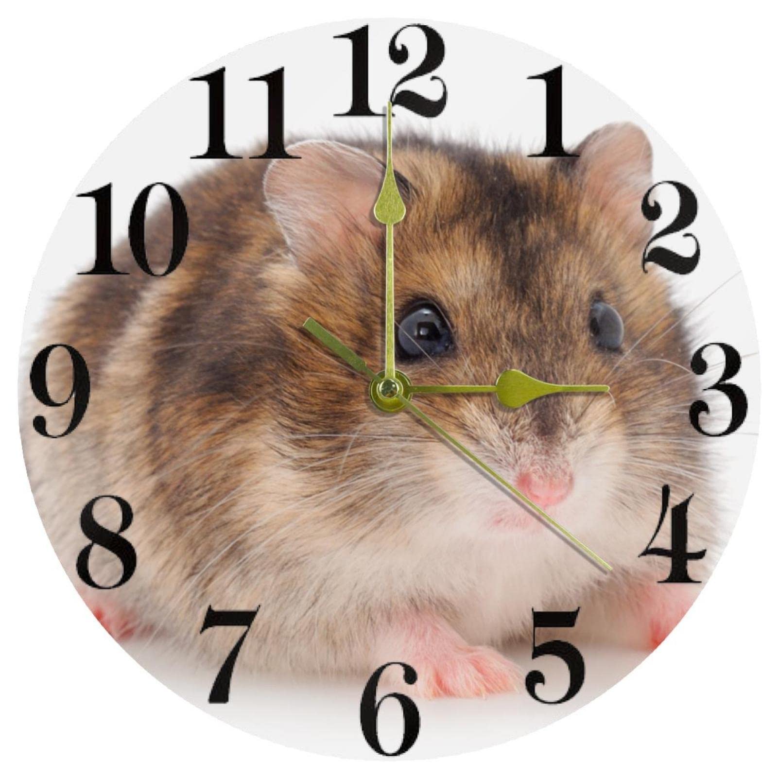 Horloge murale quartz hamster de 25,4 cm silencieuse pour décorer la cuisine