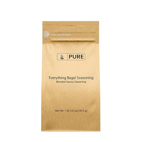 Pure Original Ingredients Everything Bagel Seasoning (1 lb) Añade sabor y textura, mezcla de semillas de sésamo, ajo, cebolla y sal