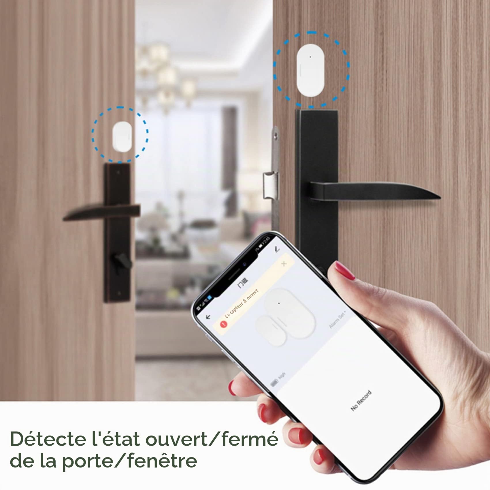 8X Tuya Zigbee Capteur de Porte et Fenêtre Domotique Intelligente Protection de Sécurité Smartlife APP Alarme à Distance Poussée En Temps Réel